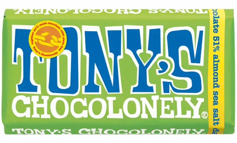 Tony's Chocolonely Dark Chocolate with Almonds and Sea Salt - 180g